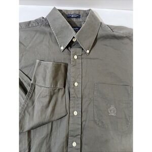 Chaps Ralph Lauren‎ Men's Long Sleeve Button Up Gray 15 1/2 (34/35) 100% Cotton